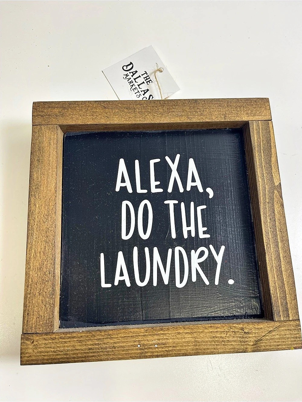The Dallas Co. Framed Alexa Do the Laundry Sign Brown & Black